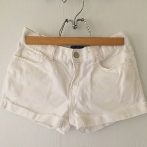 White denim shorts